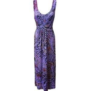 Purple Patterned Maxi Dress